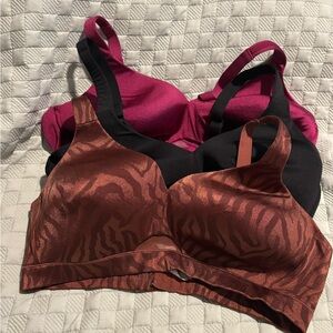 Cacique Black, Pink, and Brown Bra Set of 3 Lane Bryant 42C